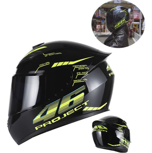 Casco Moto Abatible Negro Mate Unscarred Gafas