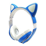 Audífono Inalámbrico Tipo Gato Azul