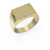 Anel Masculino Forrado Chapa Caixa Ouro 18k 