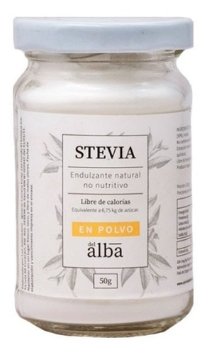 Stevia En Polvo 50g Libre De Procesos Químicos