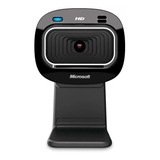 Webcam Microfone Integrado Microsoft Lifecam Hd-3000 Zoom 4x Cor Preto