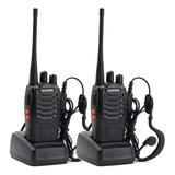 Kit 2 Handy Baofeng Radio Walkie Talkie Bf888s 16ch Uhf + Auricular Manos Libres