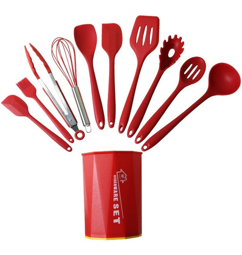 Kit C/11 Peças Utensílios De Cozinha Silicone .