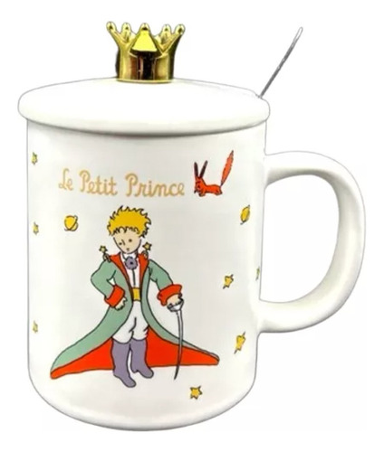 Tazon Mug El Principito Con Tapa De Corona + Cuchara