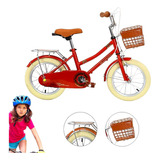 Bicicleta Urbana Infantil R-20 Canastilla Ruedas Auxiliares Color Rojo Tamaño Del Cuadro 20