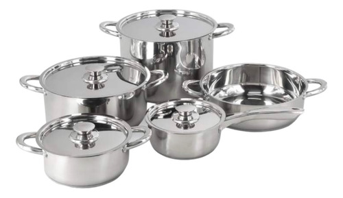 Batería De Cocina 9 Piezas Acero Inoxidable 470-9ss