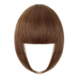 Flequillo Copete Postizo Falso Cabello Fibra Natural Clip On