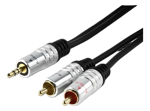 Cable Puresonic 3.5 A 2 Rca 3m Calidad Fichas Gold