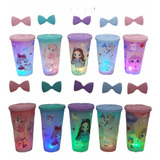 Set De 12 Vasos De Jugos Con Luces Led Diseños Surtidos