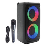 Caixa De Som Pequena Potente 10w Amplificada Karaoke + Mic