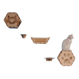 Gym Para Gatos Repisas Colmenas Muro Mdf Accesorios Mascota Color Kit 3 Repisas Huella