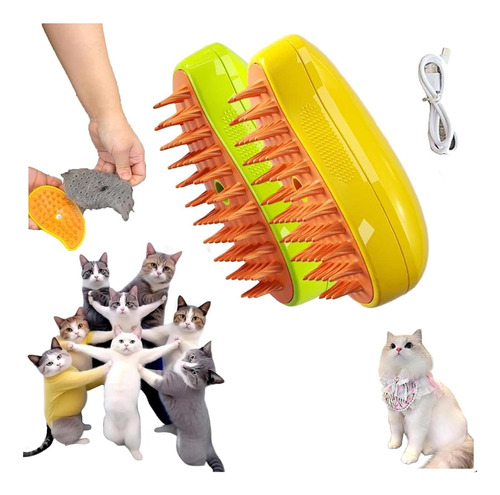 Cepillo A Vapor Para Gatos Mascota Masajes Quita Pelos Cs