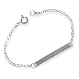 Pulseira Infantil Chapa Fina Com Nome Em Prata 925