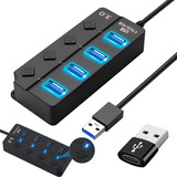 Hub Usb Para Multi Usb Con 4 Interruptores E Indicadores Ind