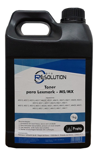 Refil De Toner Pó De Toner Para Lexmark Mx E Ms 1kg