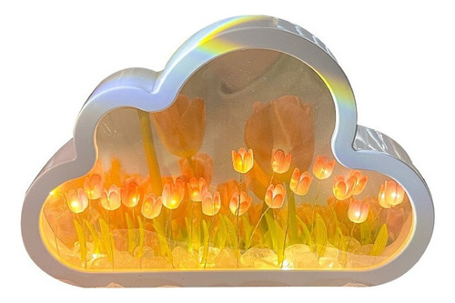 Luz Nocturna Espejo De Tulipán Para Dormitorio 20 Flores