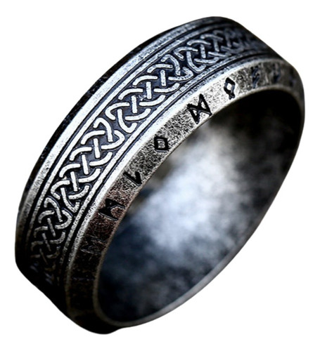 Anillo Runas Vikingo Acero Titanio Nordico Caballero A324