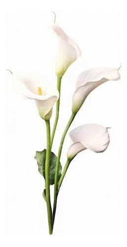 Flor Plástica Decorativa Modelo Tulipan Blanco 65cm