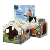 Juego De 2 Casas De Carton Para Gatos Juego De Casa Para Ras