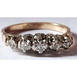 Anillo Oro 18k 3.11gr Diamantes Brillante Engarce Corazones 