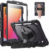 Funda Para iPad 9 8 7 Generación 10.2 Rudo Protector Negro