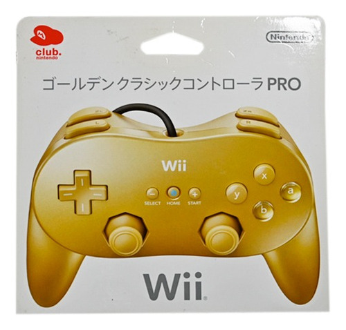 Control Pro Dorado En Caja Club Para Nintendo Wii Original
