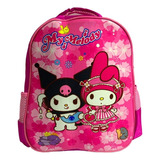 Mochila My Melody Preescolar Jardin Para Los  Chicos Color Fucsia Diseño De La Tela Liso