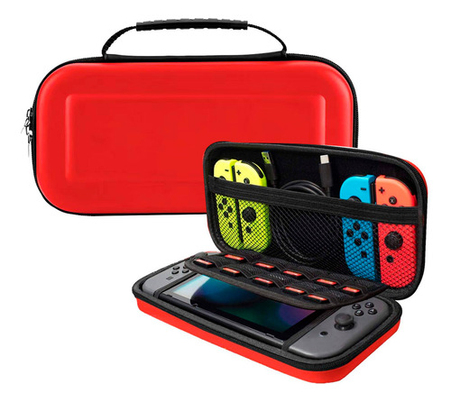 Funda Estuche Compatible Con Nintendo Switch Resistente Color Rojo