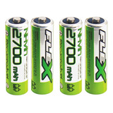 Pilha Recarregavel Aa Flex 1,2v 2700mah Pack 4 Unidades