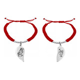 Pulsera Tejida Roja Para Parejas Batman Plata 925