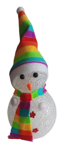 Muñeco De Nieve Navidad Navidad Luz Led Colores 17 Cm 