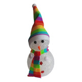 Muñeco De Nieve Navidad Navidad Luz Led Colores 17 Cm 