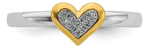 Anillo Apilable Expressions Heart Con Diamante De 0.040 Quil