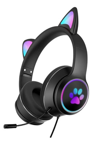 Diadema Audifonos Alambricos Orejas Gato Rgb Micrófono 022