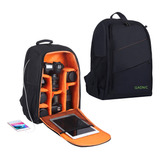 Mochila Fotografica Reflex Notebook Naranja + Covertor