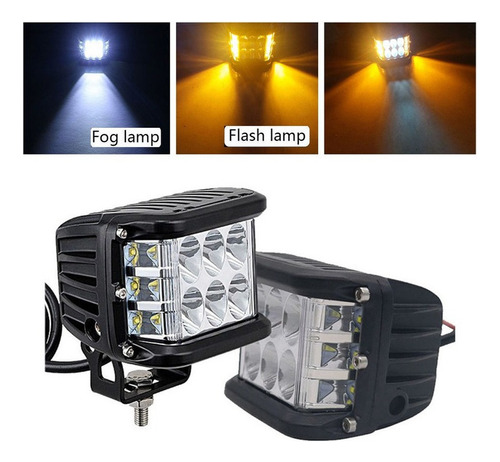 2 Faros Led Policia, Estrobo, Rojo Azul, Duallys Codigos