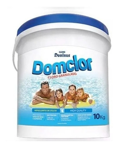 Cloro Piscina Domclor  10kg Tradicional 65%ativo Hipoclorito