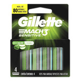Carga Gillette Mach3 Sensitive- 4 Unidades