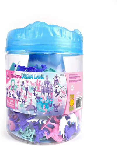 Cubeta Animales Fantastico 71 Piezas Plasticas Unicorn Dream