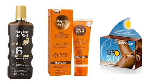 Kit Solar Autobronceante Pastilla Bronceador Protector Gold