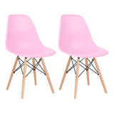 2 Cadeiras Charles Eames Eiffel Dsw Clara Rosa Claro