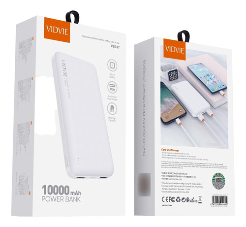 Cargador Portátil Power Bank Vidvie 10000mah Pb747