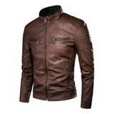 L Chaqueta Casual De Otoño Vintage De Cuero Pu Para Hombre