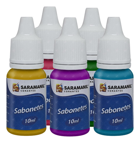 Kit 5 Corante Cosmetico Sabonete Saramanil 10ml - Escolha