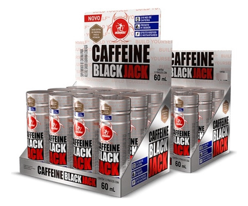 Combo 2x 12un Cafeína Black Jack 60ml Dose Extra De Energia 