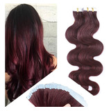 Extensiones Curly Wavy Diferentes Colores Tape In 20 40pz