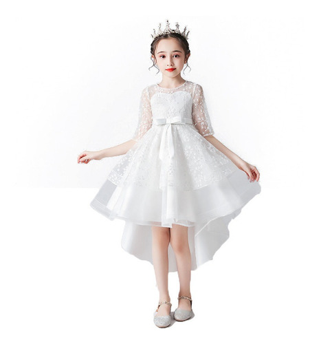 Vestidos Blancos Niña Elegante Para Novia,actuación,fiesta
