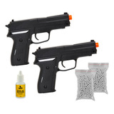 Combo 02 Pistola Airsoft P226 2124 Barata + Bolinhas + Óleo