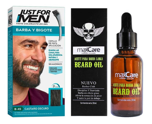 Tinte Barba Reduce Canas En 5 Minutos Just For Men + Aceite