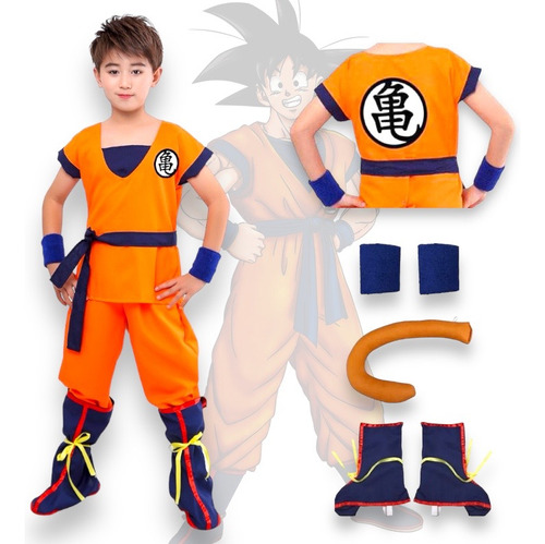 Disfraz Goku Dragon Ball Z Para Niños + Accesorios Y Cola